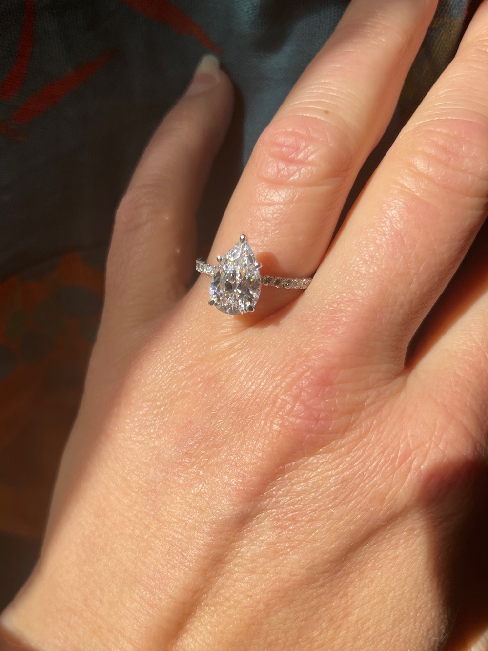 ✨ Stunning 4 Carat Pear Moissanite Engagement Ring — Size 8.5 by NOVSEAS ✨